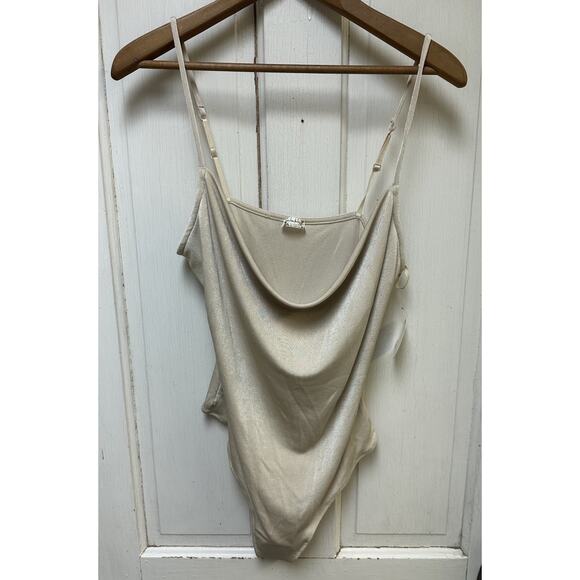 NWT Intimately Free People Body Suit Champagne Color Drape Spaghetti Strap XL - Picture 1 of 7